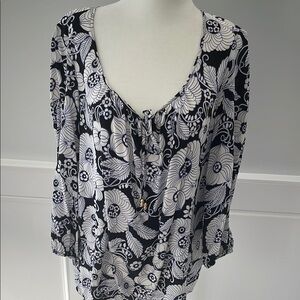 Juicy Couture 100% Silk Floral Print Blouse